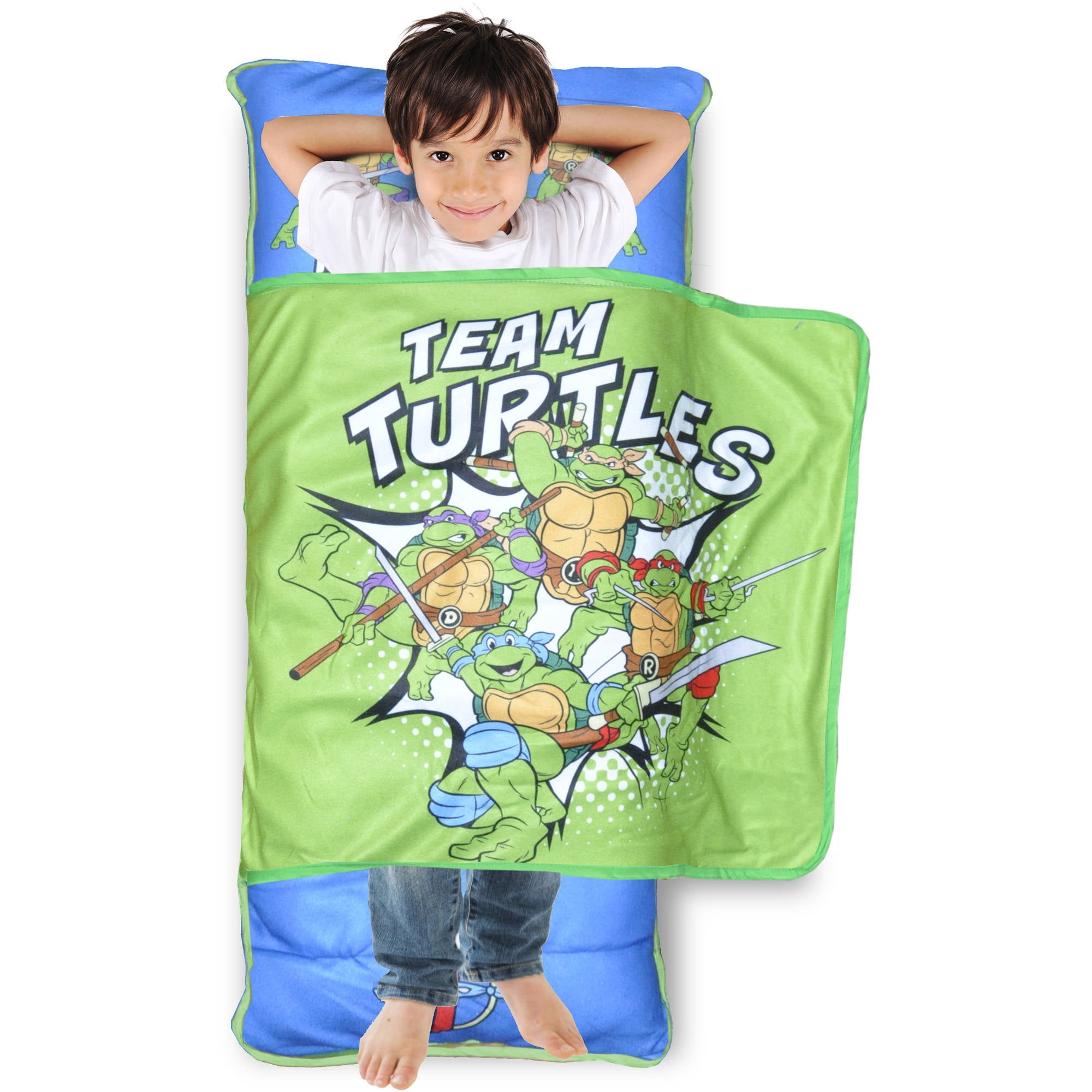 TMNT Teenage Mutant Ninja Turtles NAP MAT Toddler BLANKET Pillow Daycare School 