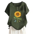 thumbnail image 2 of Fiudx Liquidación de Ofertas Flash Blusas con Estampado Informal para Mujer, Camisas con Botones, Camisetas de Manga Corta con Cuello Redondo, 2 of 4