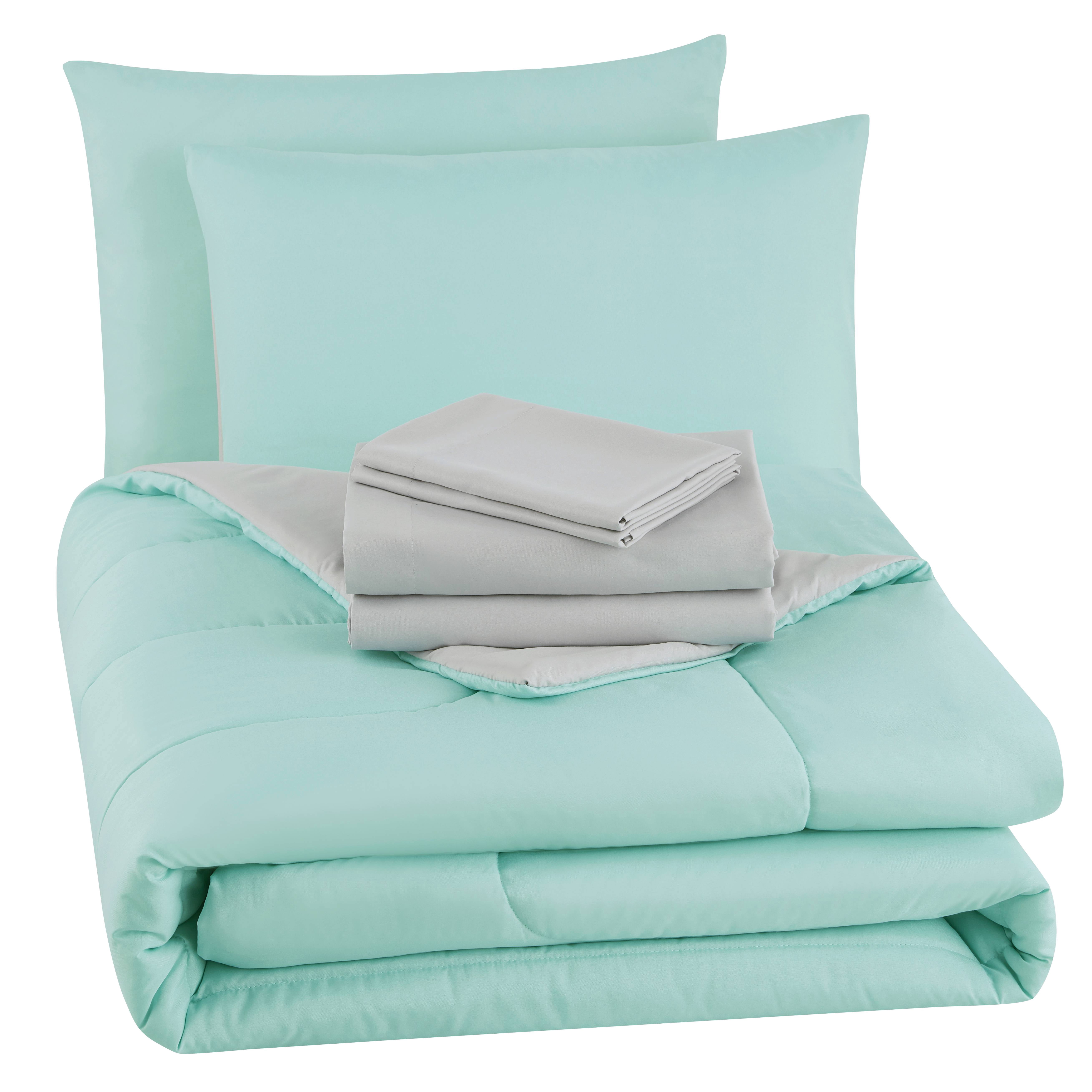 Mainstays Green 8 Piece Bed in a Bag Comforter Set, Queen