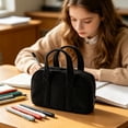 thumbnail image 6 of Under $1 Pencil Case, Large Capacity Corduroy Soft Tote Stationery Bag, Vintage Solid Color Pen Pouch for College Office Travel by PALIFEUR, 6 of 9