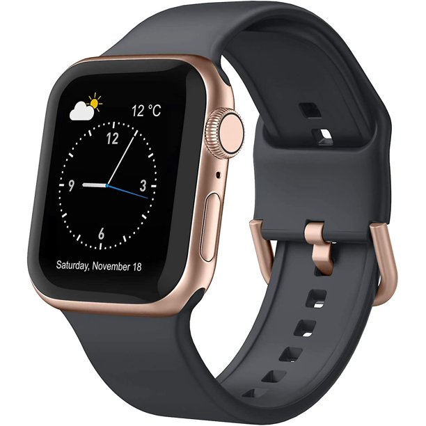 Compatible con correas de Apple Watch de 41 mm, 40 mm y 38 mm, correa de repuesto de pulseras deportivas de silicona suave con cierre clásico para Iwatch Series Se 7 6 5 4 3 2