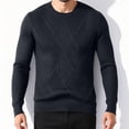 thumbnail image 4 of BaoFuBaoMei Fleece Lined Sweaters for Men Big and Tall Crew Neck Thickened Long Sleeve Sweater Solid Warm Fall Winter Tops, 4 of 5