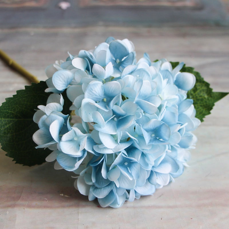 White Roses and Light Blue Hydrangea Bride Details about   Artificial Wedding Bouquet Set 