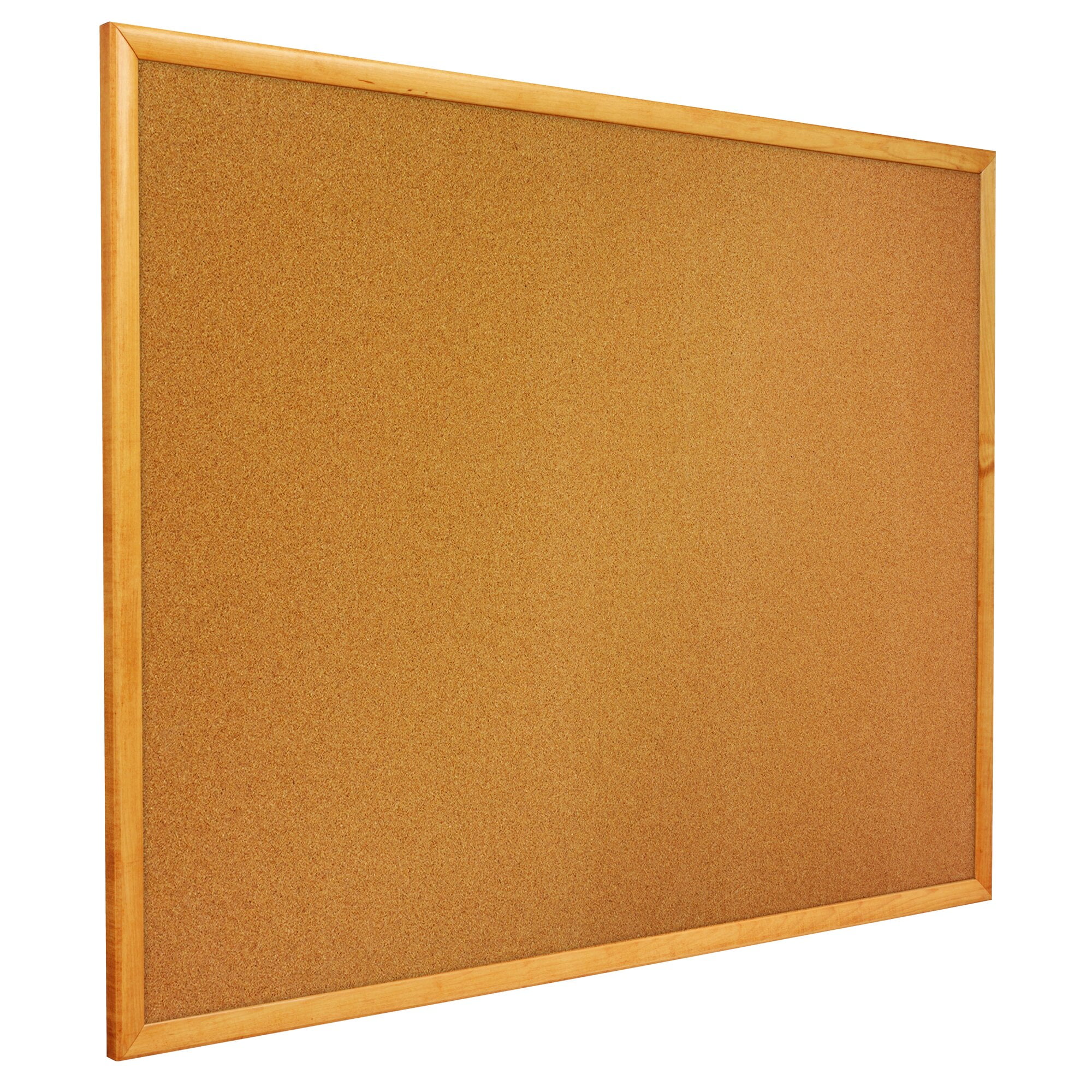 UNIVERSAL Cork Board with Oak Style Frame 48 x 36 Natural Oak-Finished Frame 