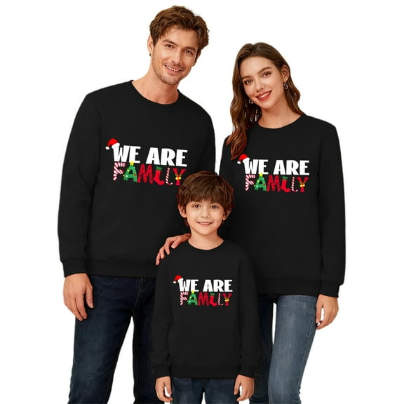 Wangmeiwg Family Christmas Sweatshirts,Holiday Sweatshirt Matching Family Christmas Sweaters Mommy And Me Christmas Sweaters Holiday Shirts for Family XL Black