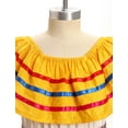 thumbnail image 4 of IDOPIP Kids Girls Traditional Mexican Dress Cinco De Mayo Fiesta Ribbon Ruffle Drape Party Dresses, 4 of 10