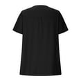thumbnail image 5 of Fanxing Black Women Plus Size Tunic Blouses XL Flowy Short Sleeve Pleated T Shirts Dressy Casual Button Neck Summer Tops ( Women's Plus L-5XL), 5 of 8