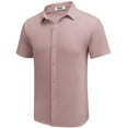 thumbnail image 4 of COOFANDY Men's Casual Button Down Shirts Short Sleeve Casual Stylish Vintage Shirts, 4 of 9