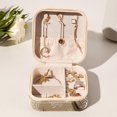 thumbnail image 6 of Elk Revival Travel Portable Square Jewelry Box Organizer for Girls and Women with Ring Earring Necklace Bracelet Storage Display Case Holder, 6 of 6