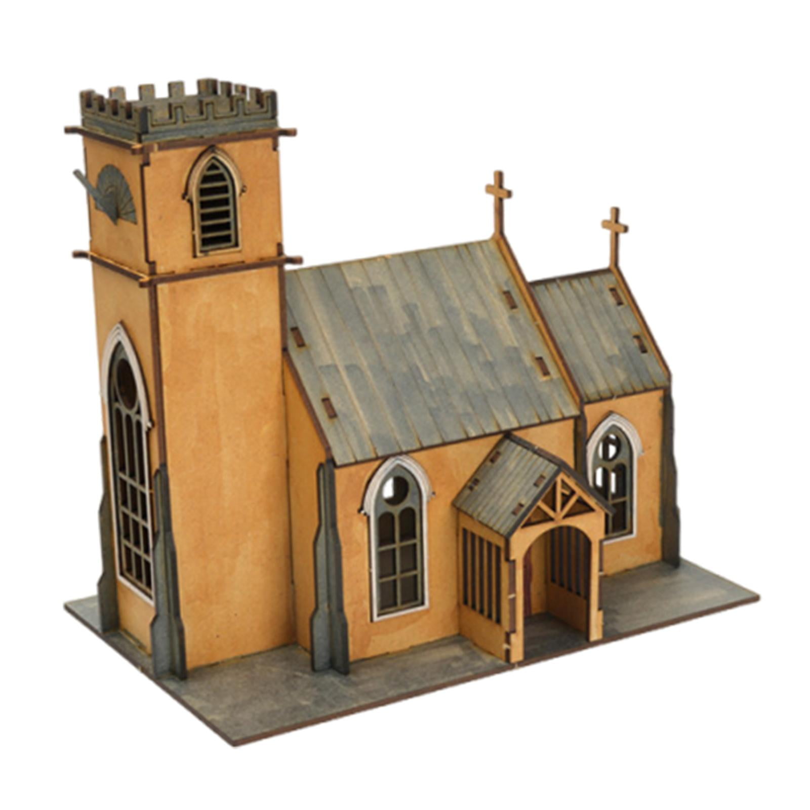 Dualoai 1:72 Scale Architecture Building Model Kits Wood for Micro Landscape Diorama 91055