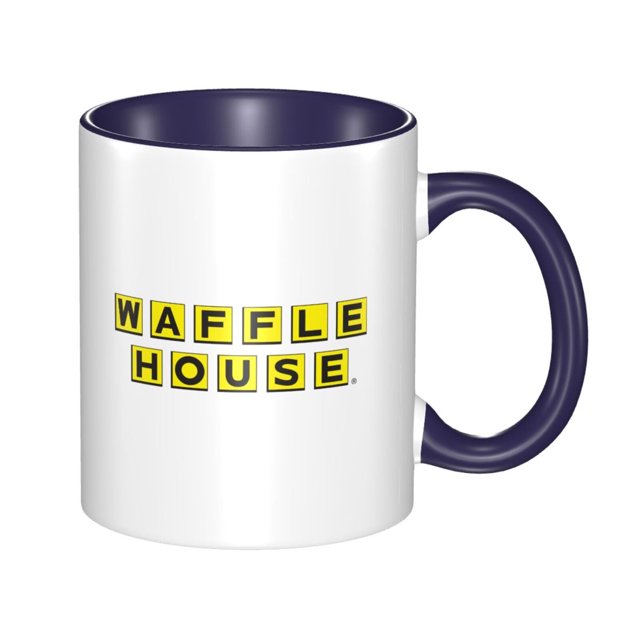Taza de café de cerámica Waffle House de 11 oz, tazas clásicas para beber con asa para la oficina y el hogar