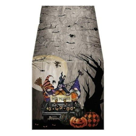 

CYXLFZH Halloween Placemats Skeleton Pumpkin And Bat Table Flag: A Haunting Halloween Decoration For Your Festive Table