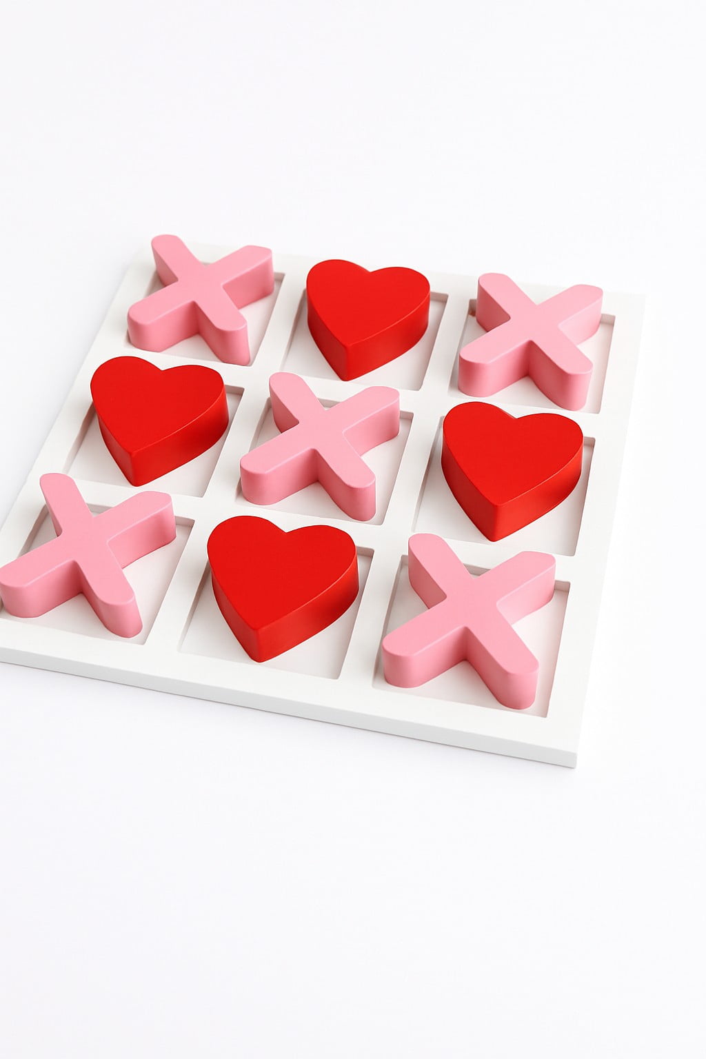 Way To Celebrate! 5.91in Red and Pink Tic Tac Toe Game, Valentine’s Day Tabletop Decoration
