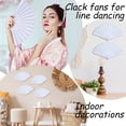 thumbnail image 4 of 80 Pcs Wedding Folding Hand Fans Bulk Silk Fabric Chinese Handheld Foldable Clack Fans with Plastic Ribs for Party, Wedding Gifts, Line Dancing, Home Decorative (White), 4 of 6