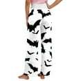 thumbnail image 4 of MLQIDK Women Plus Size Fall Pajamas Halloween Loose fit Pumpkin Bat Ghost Print Pajamas Drawstring Elastic Waist Halloween PJ Pants Funny Comfy PJ Bottoms, 4 of 4