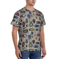 thumbnail image 4 of Yiaed Bright Insects Print Mens Short Sleeve Tight Fit T-Shirt, Crewneck Casual Tee-Large, 4 of 5