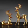 thumbnail image 5 of Statues for Home Decoration Figurines Sculptures Modern Deer Decorations Table Living Room Resin 2pcs Shelf Accents Bookshelf Fireplace Items , en 2Pcs C, 5 of 8
