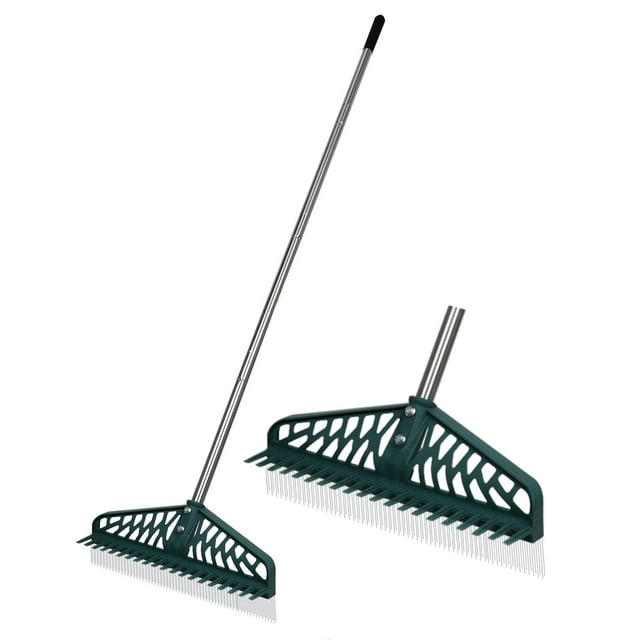 Rastrillo artificial YEELOR de acero inoxidable de doble cara, 40 cm