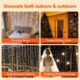 thumbnail image 3 of Guirnalda de cortina de luces Led, decoración navideña de Festival, 8 modos, Usb, Control remoto, luz de vacaciones para dormitorio, hogar, al aire libre, 3 of 4