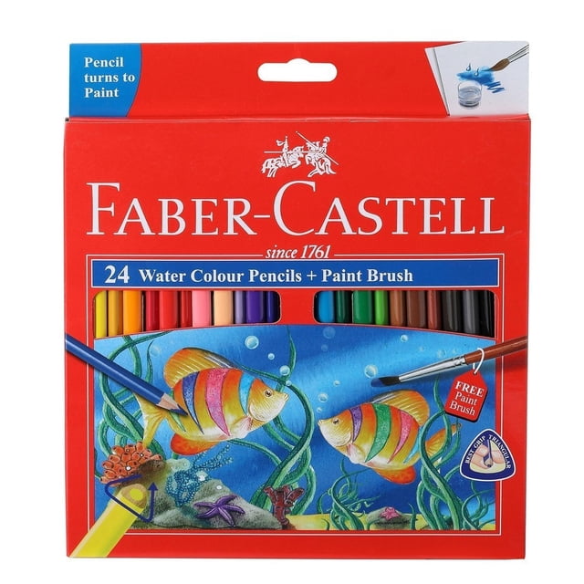 Lápices Acuarelables Faber-Castell 24 Colores con Pincel