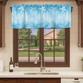 thumbnail image 6 of 2 Pack Valances for Window, Blue Ombre Coastal Short Curtains for Kitchen Bedroom Living Room, Sea Nautical Summer Beach Starfish Coral Rod Pocket Small Window Treatment Valance Drapes 42 x 18 Inch, 6 of 8