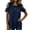 Navy, variant on Womens Cold Shoulder Ruffle Blouse - Lightweight Cotton Blend Casual Top with Ruffled Sleeves, Black,Size M