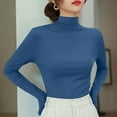 thumbnail image 2 of Womens Long Sleeve Turtleneck Shirts Slim Fit Lightweight Casual Tshirts Solid Basic Pullover Tops, 2 of 3