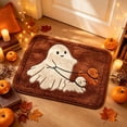 thumbnail image 4 of Halloween Ghost Walking Puppies Shaggy Doormat, Cute Ghost Dog Decorative Floor Rug, Non Slip Fluffy Bath Mat, for Entryway, Bathroom, Fall Farmhouse Home Decor, 4 of 7