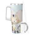 thumbnail image 2 of Sikiie Cute Animals Insulated Stainless Water Bottle Lid Travel Mug Cup Insulated Tumblers Cup 40oz Ice Bully With Handle, 2 of 8