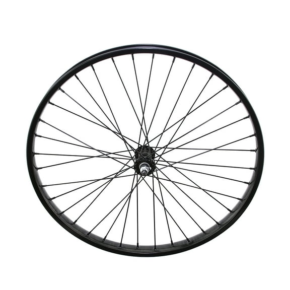26 x 2.125 Steel Front Wheel 36 Spoke 12gBlack 3/8 Axle Single Wall Black.