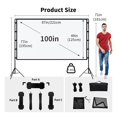 thumbnail image 4 of With Stand Metal Telescopic Tube With Carry Bag Grey Anti-Light 84 100 120 Inch For Home Theater Outdoor Projector Screen ,Easy to Use, 4 of 4