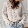 KBKYBUYZ Women Sweaters Long Sleeve， Women Stylish Solid Color Pullover Vneck Dough Twists