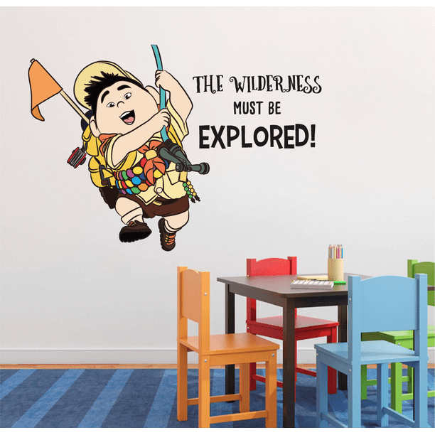 Russell Wilderness Up Movie Cartoon Quotes Decors Wall Sticker Art