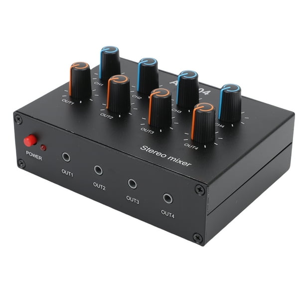 Mezclador Estéreo De 4 Canales, Control Individual De Canales Mezclador De 4 Canales Para Clubes, Barras, Guitarra, Bajo