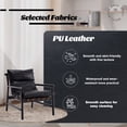 thumbnail image 4 of Guyou PU Leather Chair - 25.5" Wide Plush Armchair for Living Room & Bedroom, Modern Upholstered Reading Chair with Solid Wood Frame, Black, 4 of 7