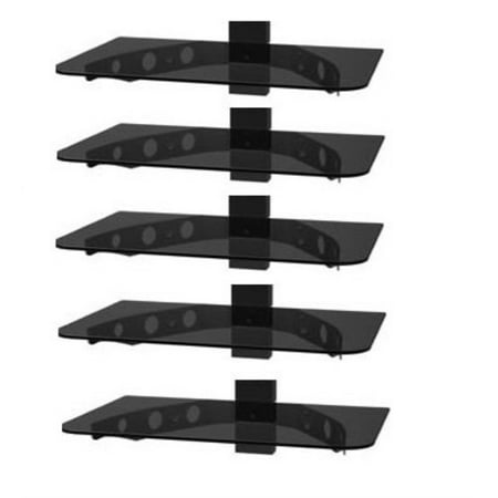 [1431] 5 single glass component shelf for dvd player, vcr, cable box, satellite, ps3, xbox, wii and video accessories (16 wide x 12 (Best Xbox Player In The World)