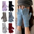 thumbnail image 2 of harmtty Women Convertible Winter Gloves Warm Touchscreen Gloves 2-in-1 Knitted Stretchy Texting Gloves for Daily Outings Driving, 2 of 8