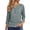 Gray, variant on Women's Casual V-Neck Blouse with Buttons and 3/4 Sleeves, Stylish Printed Tunic Top for Daily Wear