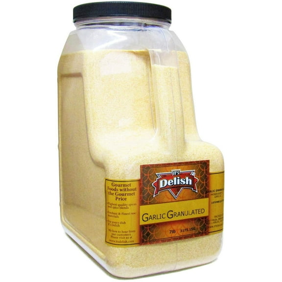 Gourmet Granulated Garlic by It's Delish   Gallon Size Jug with Handle  Premium Garlic Granules  Restaurant Bulk Style Spices & Seasoning