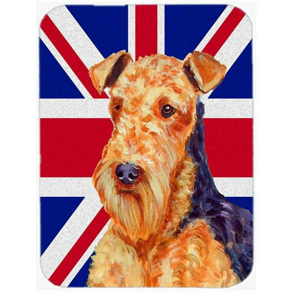 Carolines Treasures  Airedale With English Union Jack British Flag Mouse Pad - 9.5 x 0.25 x 8 in.