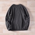 thumbnail image 3 of Fleece Sweatshirts for Men with Zipper Pocket Long Sleeve Crewneck Shirts Mens Casual Solid Color Pullover Warm Basic Loungewear Sweatshirt Tops, 3 of 7