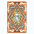 thumbnail image 1 of Metal Light Switch Plate Cover Blue Orange Mandala Star Tile Pattern TIL041, 1 of 13
