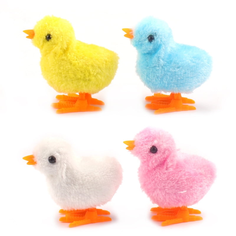 5pcs Wind Up Plush Chick Hopping Fun Small Clockwork Chick Animal Toy ...