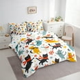 thumbnail image 3 of Castle Fairy Cute Cats 7 Pieces Bedding Comforter Set for Teens Boys Girls,Cartoon Animal Full Bedding Set Lightweight,Kawaii Pets Fitted Sheet Flat Sheet,Ultra Soft Home Decor, 3 of 8