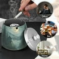 thumbnail image 4 of Yayeee Ashtray with Lid for Cigarette Smokeless Stainless Steel Home Ash Holder, Forest House, 4 of 7