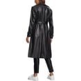 thumbnail image 3 of CHAQUETA LARGA DE CUERO SINTÉTICO INSPIRE CHIC PARA MUJERES CON SOLAPA Y MANGA LARGA, CREMALLERA, ABRIGO CASUAL, 3 of 5