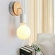 thumbnail image 2 of Dinheiro Juego de 2 Apliques Interiores Apliques de Pared en Metal y Madera Iluminación de Pared para Dormitorio, Baño, E27 Blanco, 2 of 5