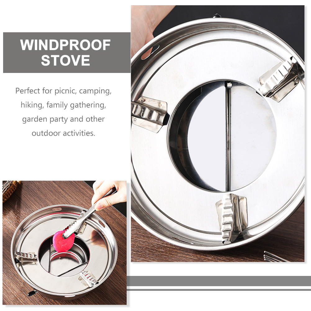 Stainless Steel Alcohol Stove Camping Stove Hotpot Stove Potable Alcohol Stove Windproof Stove