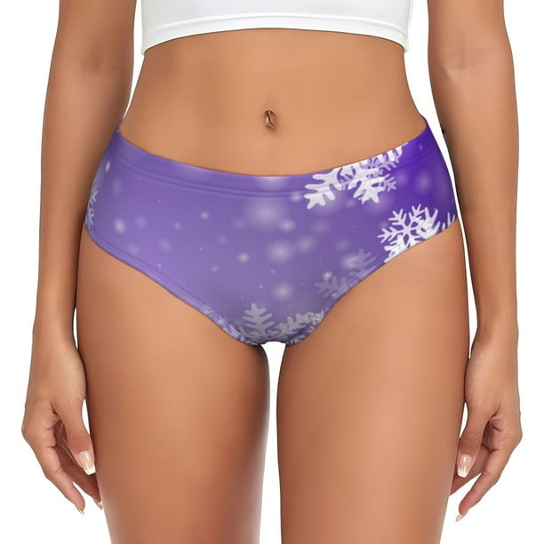 Fotbe Snowflakes Calzones Estampados para Mujer – Ropa Interior de Algodón, Cómoda, Suave y Elástica-Medium