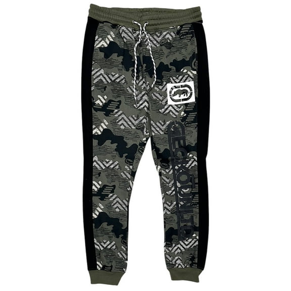 Ecko Unltd Men's Sweatpants Camo Fleece Jogger (Medium, Olive Camo)